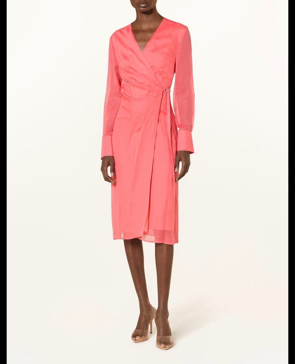 Hugo Boss Dosala Linen Blend Wrap Dress Size 10 NWT